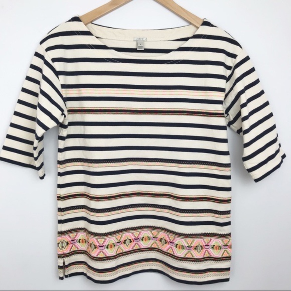 J. CREW | Neon Embroidered Aztec Stripe Shirt S